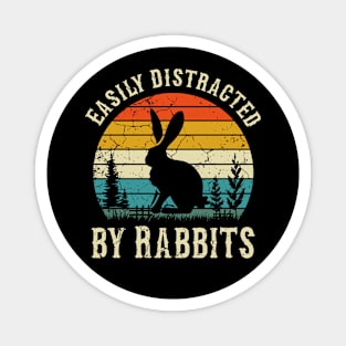 Easily Distracted By Rabbits, Rabbit Lover gift Magnet